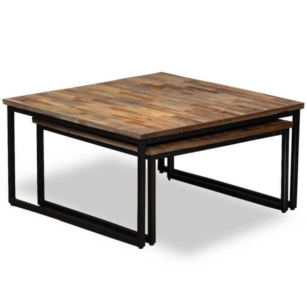 vidaXL Häckande soffbord 2 st Solid Reclaimed Teak