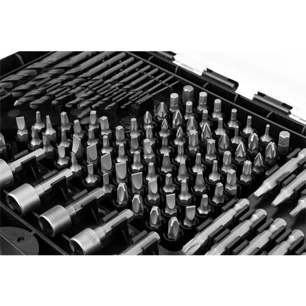 Borr- och bitsats - GRAPHITE - 120 delar - Spiralborrar - PHILLIPS-bitar - POZI-bitar
