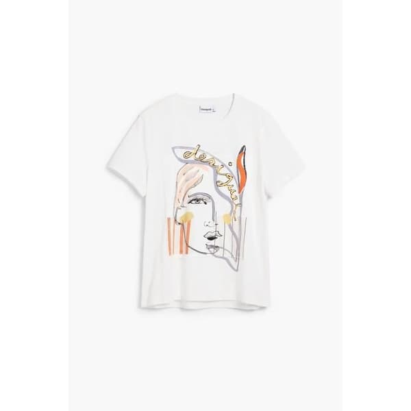 T-shirt dam Desigual Vilma - vit