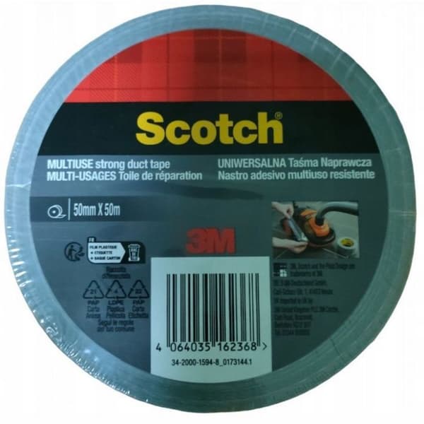 Tejp - SCOTCH - Reparationsband - 50 mm x 50 m - Grå - Mångsidig