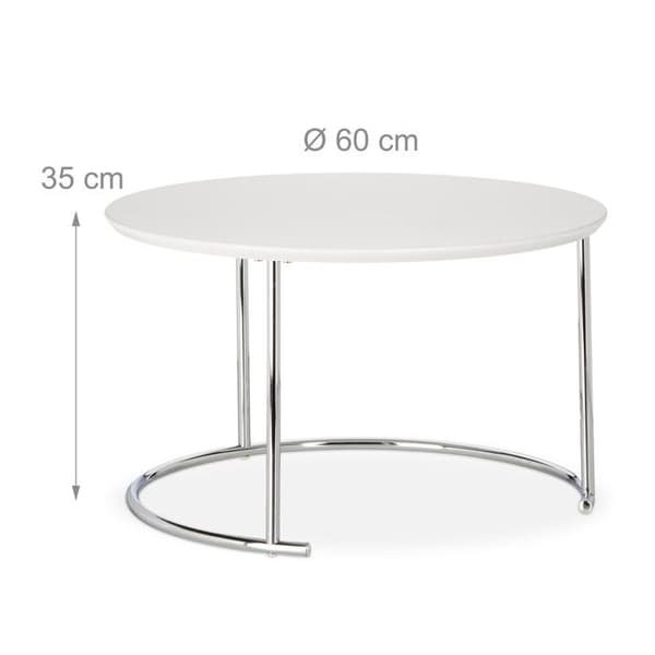 Häckningsbord - RELAXDAYS - Liten rund matt - Metall - Vit