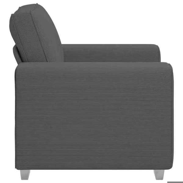 vidaXL Mörkgrå fåtölj 100x77x82 cm i ribbad sammet 4105187