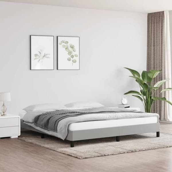 vidaXL Sängram utan madrass ljusgrå 180x200 cm tyg 346736