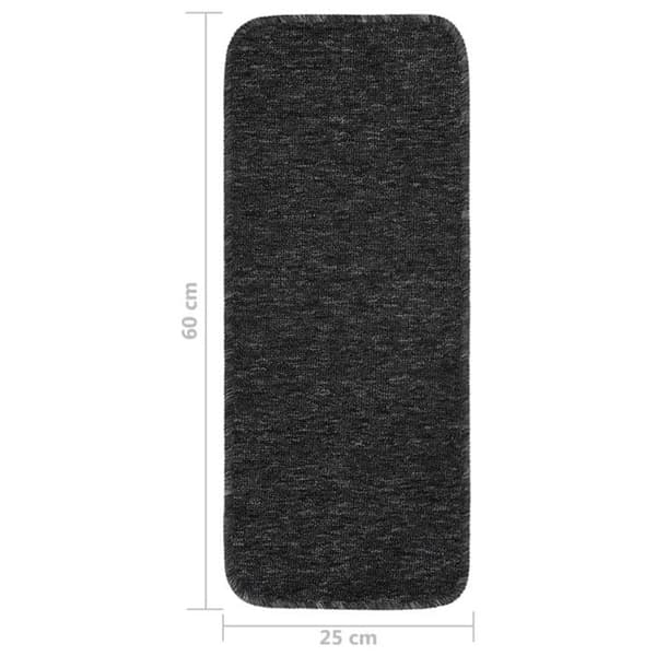 vidaXL Trappsteg 15 st 60x25 cm Antracit Rektangulär