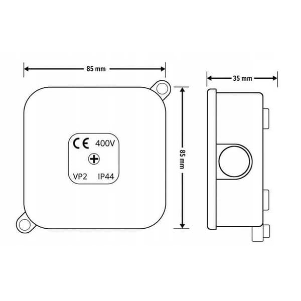 Boîtier VP-2 85x85x35mm IP44 400V tom vit