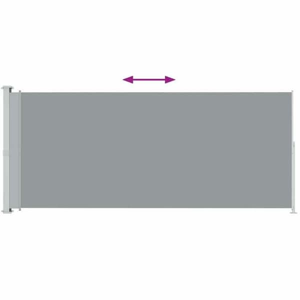 Utfällbart sidomarkis - vidaXL - 180x500 cm - Grå - Polyesterduk - Pulverlackerad stål