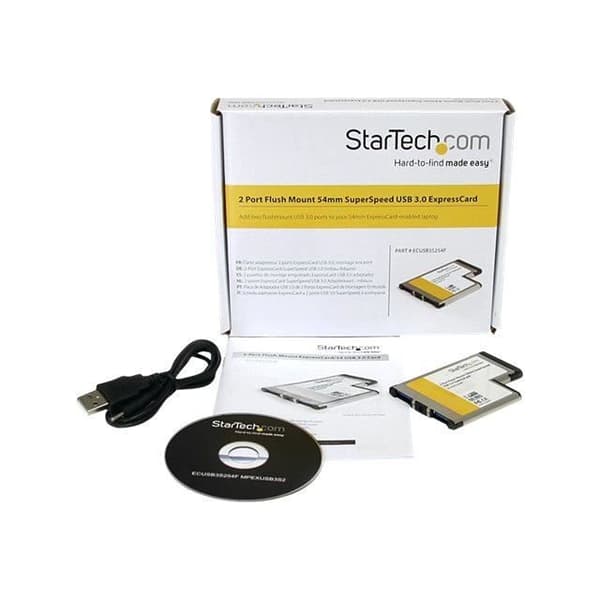 ExpressCard-54 till 2 USB 3.0-portsadapter - STARTECH - ECUSB3S254F - Infälld montering - Svart