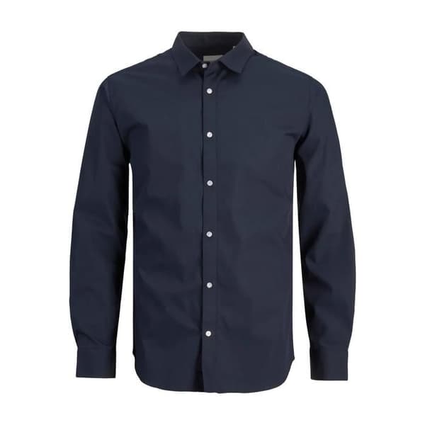 Jack & Jones Joe Plain långärmad skjorta - marinblå