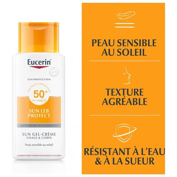 Eucerin solskydd leb protect crème-gel spf50 150ml