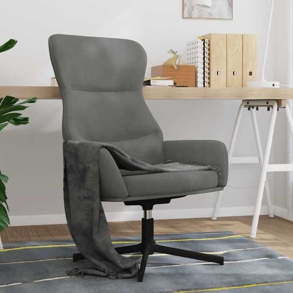 vidaXL Relaxstol Mörkgrå Sammet 341109