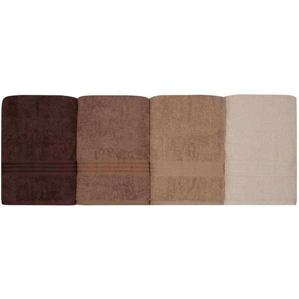 Set med 4 badhanddukar - 70 x 140 cm - Crème