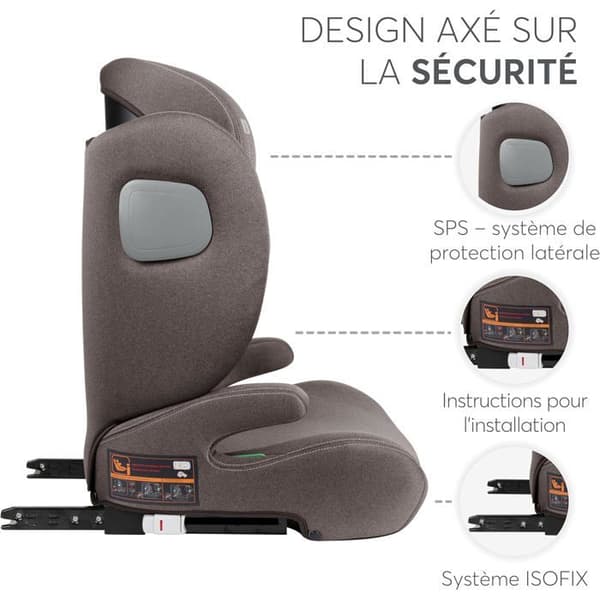 KikkaBoo i-TRACK i-Size bilstol, grupp 2-3 ISOFIX, beige, optimal säkerhet