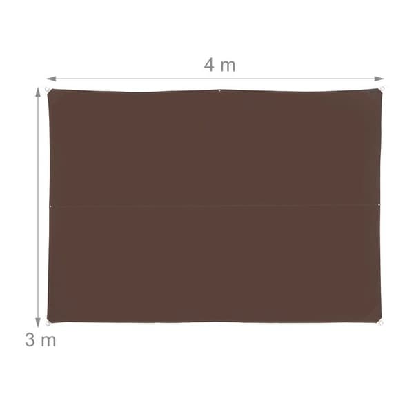 RELAXDAYS rektangulär skugga 3x4 m brun - Polyester 180 g/m², UV-skydd 30+
