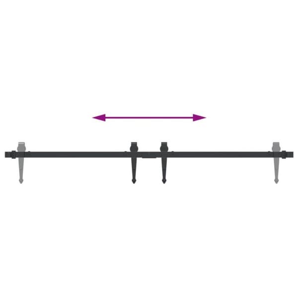 Kit för skjutdörrsram 122 cm kolstål
