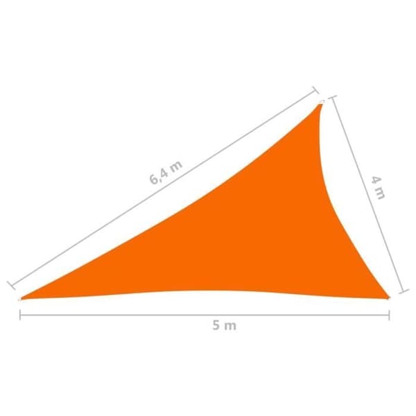 vidaXL Solskyddsduk Oxford Triangulär 4x5x6,4 m Orange