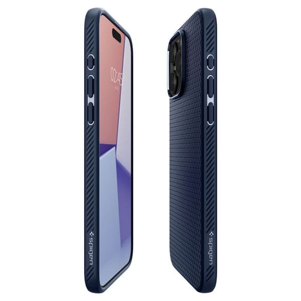 Mobilskal - Spigen - Liquid Air - iPhone 15 Pro Max - Marinblå - Militär skydd