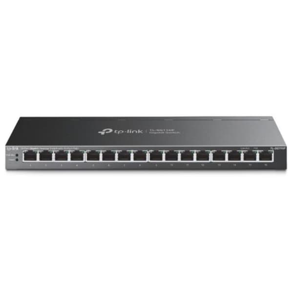 Switch - TP-LINK - TL-SG116P - 16 portar Gigabit Ethernet - Väggmontering - PoE+