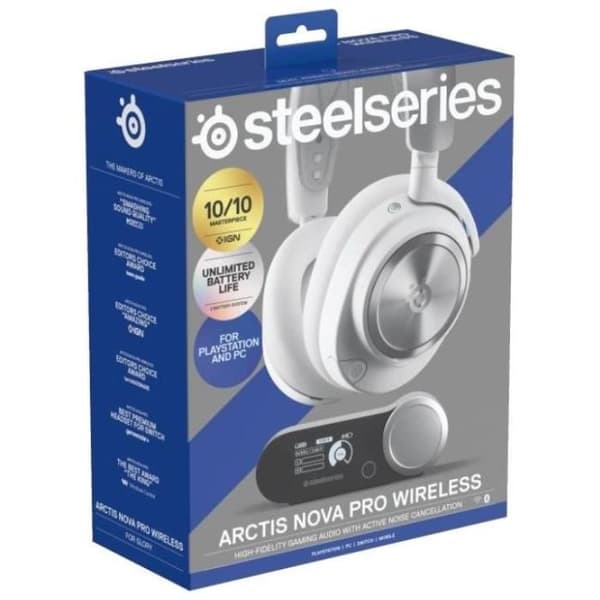 Trådlöst spelheadset - STEELSERIES - Arctis Nova Pro P - Vit
