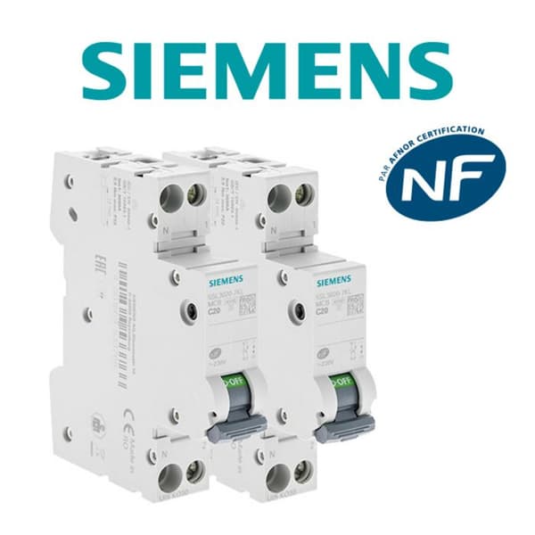 Set med 2 elektriska strömbrytare fas + neutral 20A