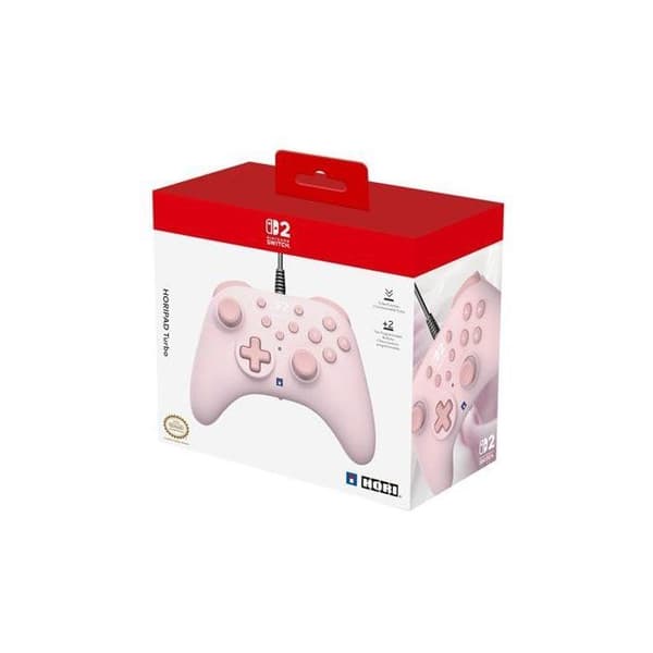 Spelkontroll - Nintendo Switch och Switch 2 - Trådad - Rosa - Horipad Turbo - Programmerbara knappar - Hori