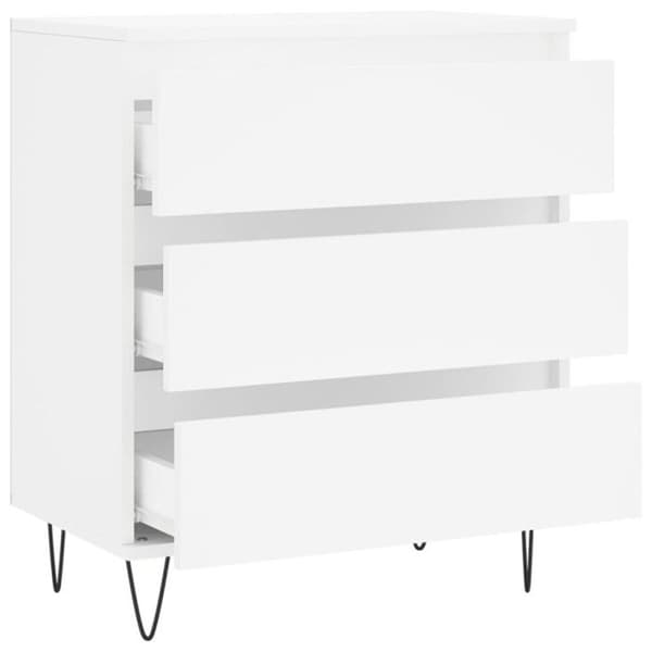 vidaXL Buffé Vit 60x35x70 cm Ingenjörsträ 827180