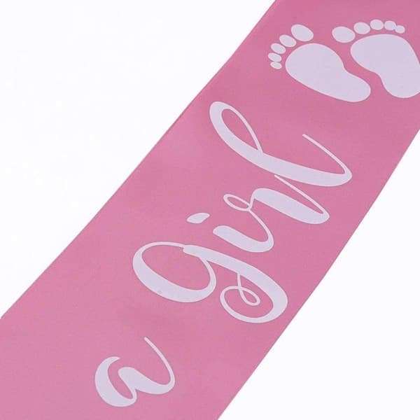 Sjalar - Olilly - Det är en flicka - Satin - Rosa - Babyshower Flicka