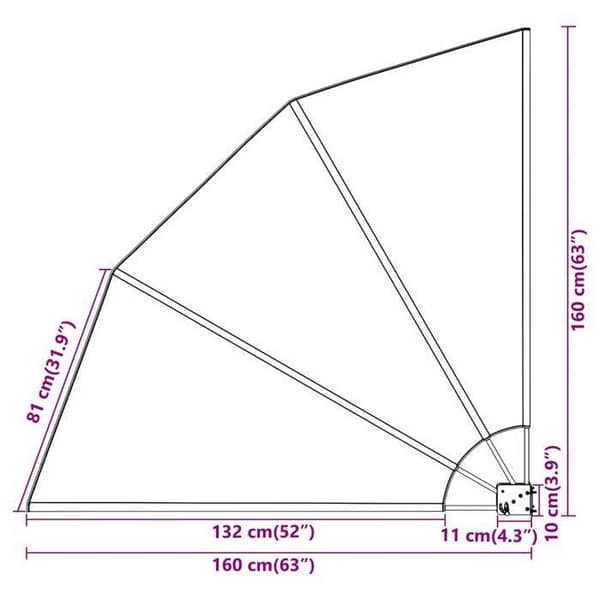 vidaXL Balkongskydd 160 x 160 cm Polyester 42000922