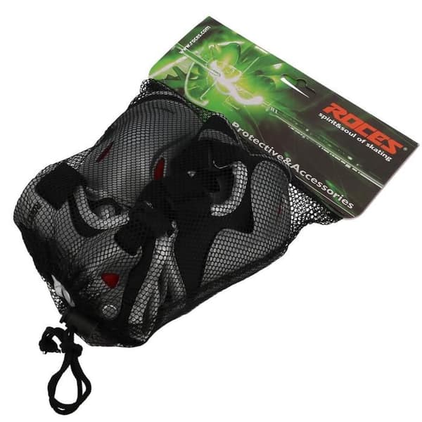 Rullskateboard skyddssats Tripack basic jr blackgrs - Eurotop/roces