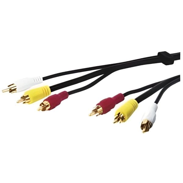 Audio-videokabel 3xRca hane-hane guldpläterad, 1,5m