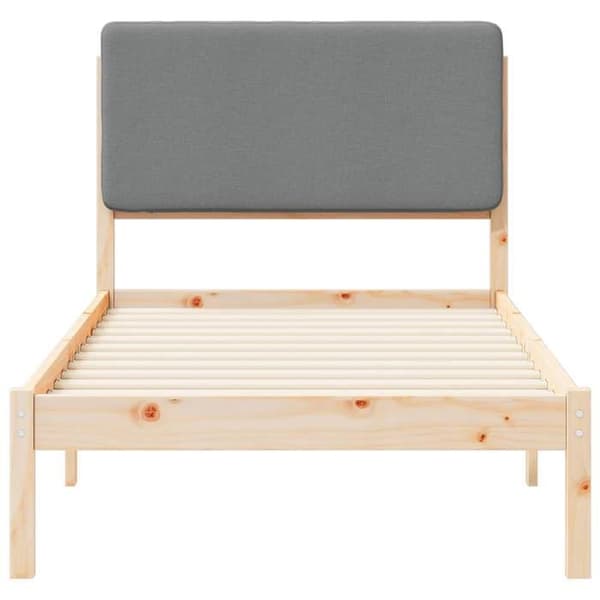 vidaXL Sängram med vadderad huvudgavel Ljusgrå 80 x 200 cm, Sovrum, Rektangulär, Modern möbel 877939