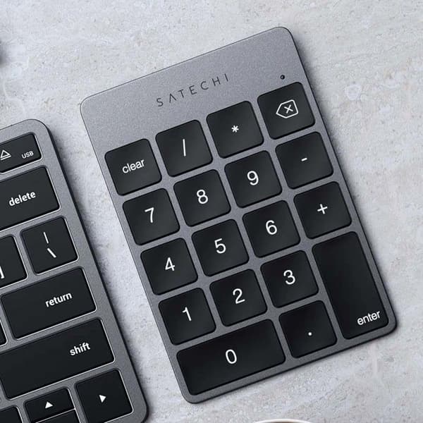 Tangentbord - SATECHI - Slim Space Grey - Bluetooth - Aluminium - Uppladdningsbart