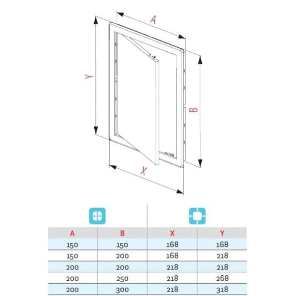 Slitstark ABS Plast Access Inspection Panel 150x200mm - INVENA - Satin Silver