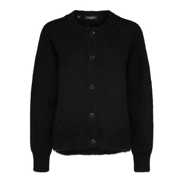 Selected Lulu stickad damkofta - svart - XS