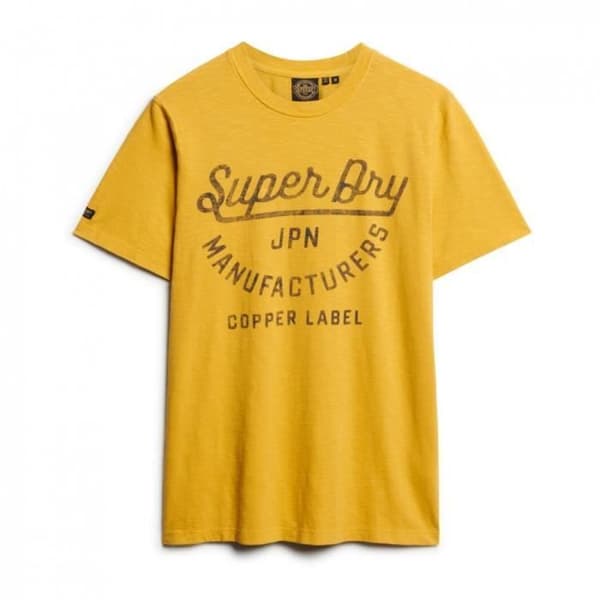 T-shirt - SUPERDRY - Cooper Label Script - Gul - Kortärmad - Slimmad