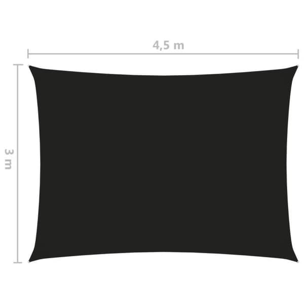 vidaXL Parasol Sail Oxford Tyg Rektangulär 3x4,5 m Svart