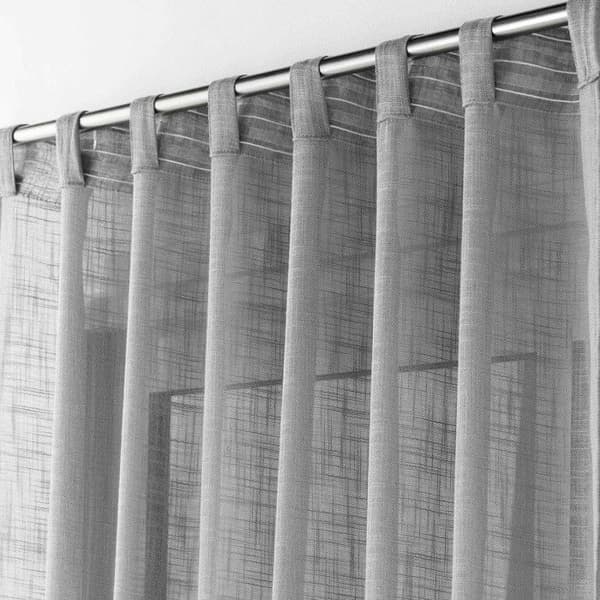 Draperi med dolda öglor 140 x 240 cm linneeffekt Haltona Grå