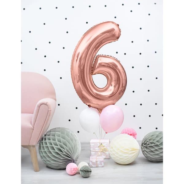 Ballong nummer 3 roséguld - 86 cm