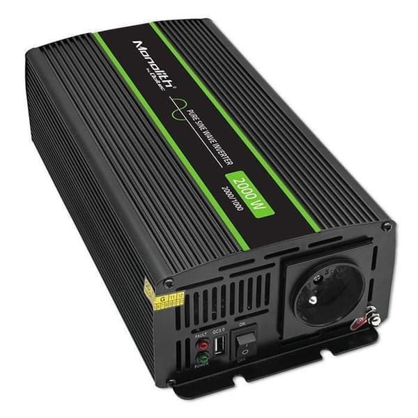 Inverter - Qoltec - Monolith - 1000W - 2000W - Ren sinusvåg