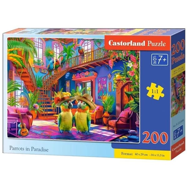 Pussel 200 bitar: premium Papegojor i Paradiset
