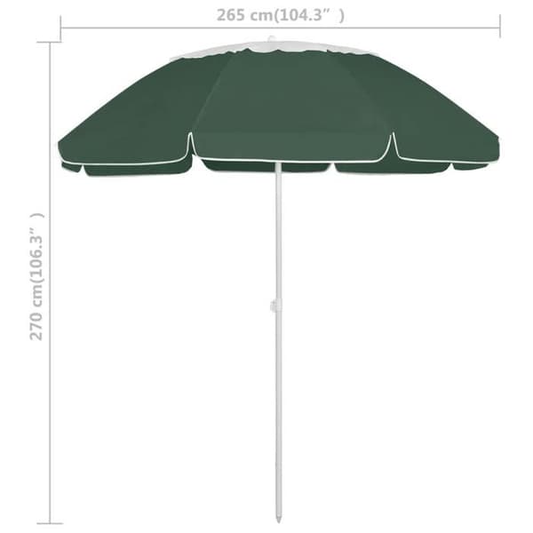 vidaXL Strandparasol grön 300 cm 314717