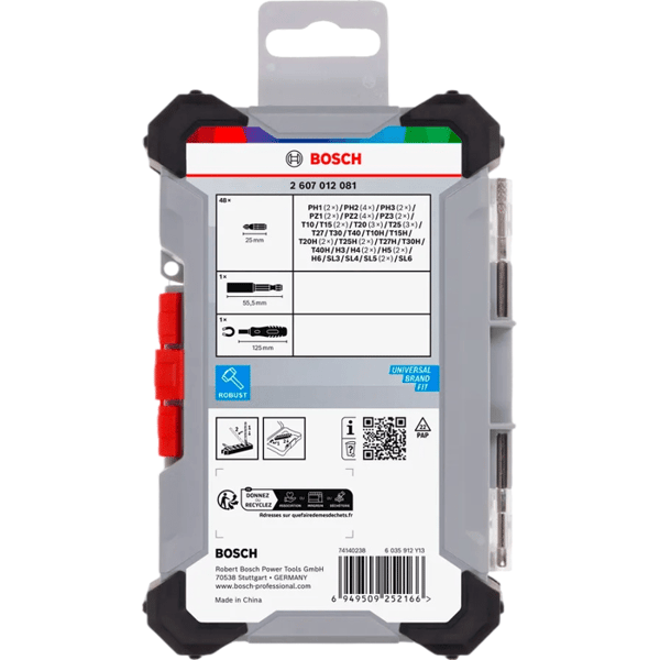 BOSCH PROFESSIONAL skruvbitslåda - Extra hård - Display 6x50 st - 25mm