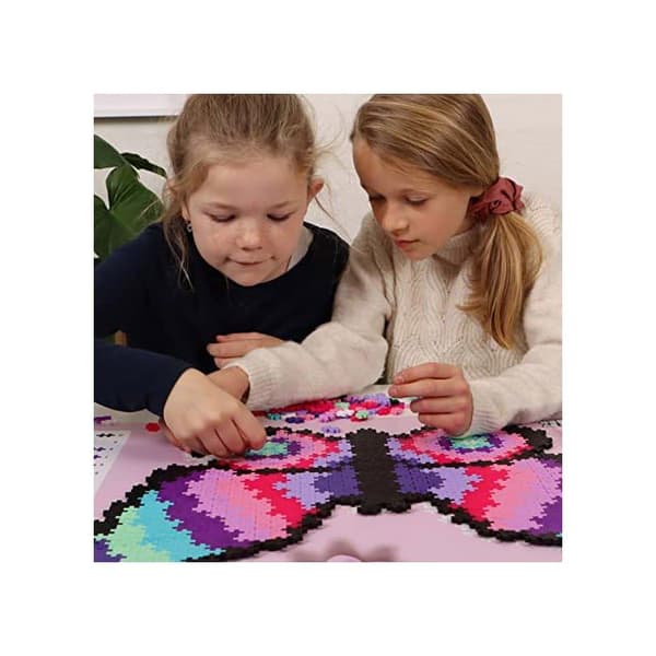 Mosaikbyggset - Plus Plus - Kit 800 bitar - Tema fjäril - Pussel efter nummer