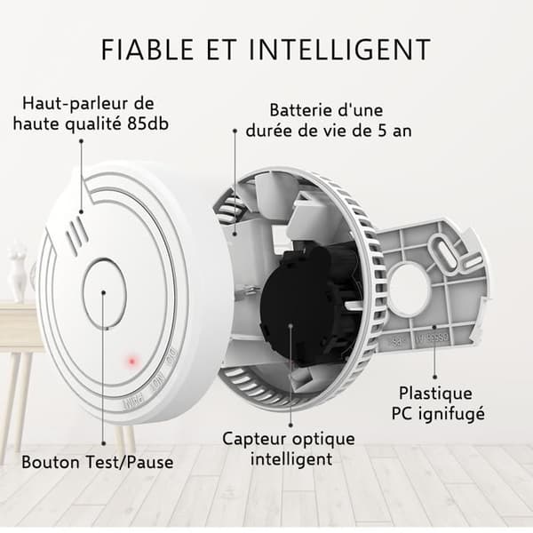 Röklarm - ELRO - FS1805 - 10-pack - Batteritid 5 år - Magnetisk fäste