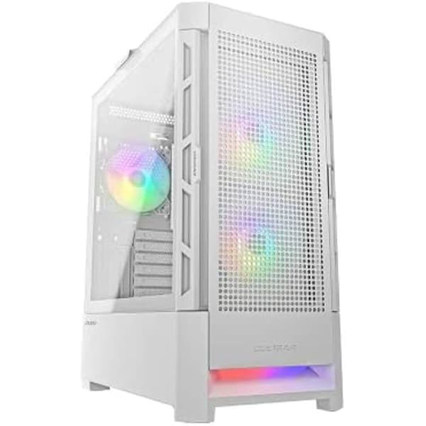 Mellanstående chassi - COUGAR - Airface RGB - Vit - ARGB-fläktar - Utmärkt luftflöde