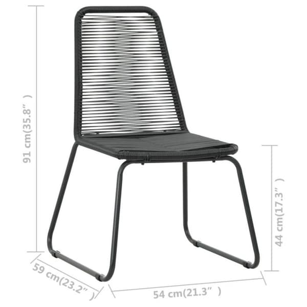 vidaXL Utestolar 2 st Poly Rotting Svart