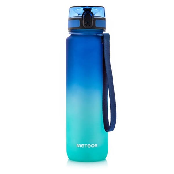 METEOR Sportflaska 1000 ml - Tritan, avtagbart filter, halkfri Blå/Turkos