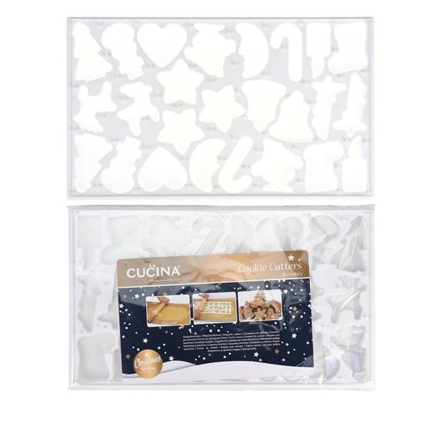 PLAQUE 25 EMPORTE-PIÈCES BISCUITS NOËL 37X22CM
