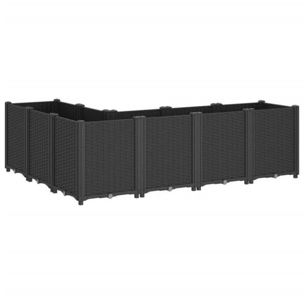 Svart plantering 160x120x53 cm polypropen