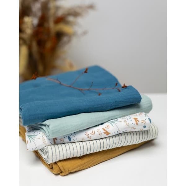 Maxi swaddle - Tryckt - 100x100 cm - Indigo