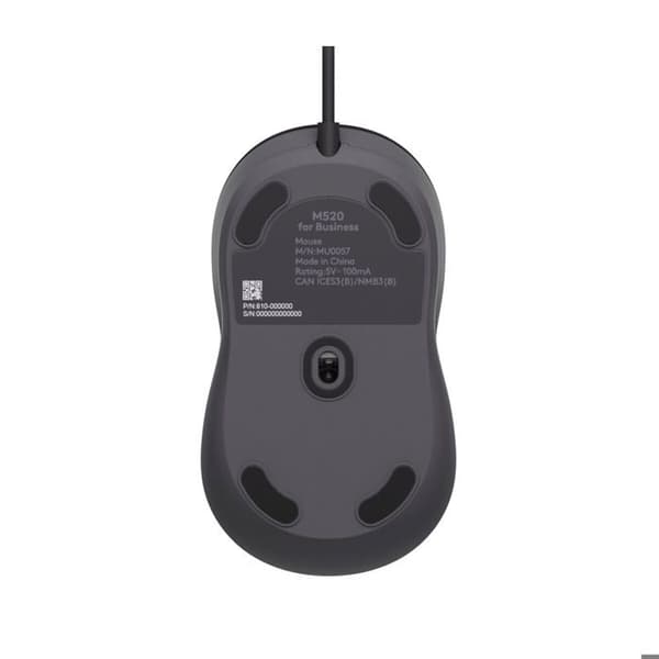 Mus - LOGITECH - M520 - Trådad - USB - Grafit